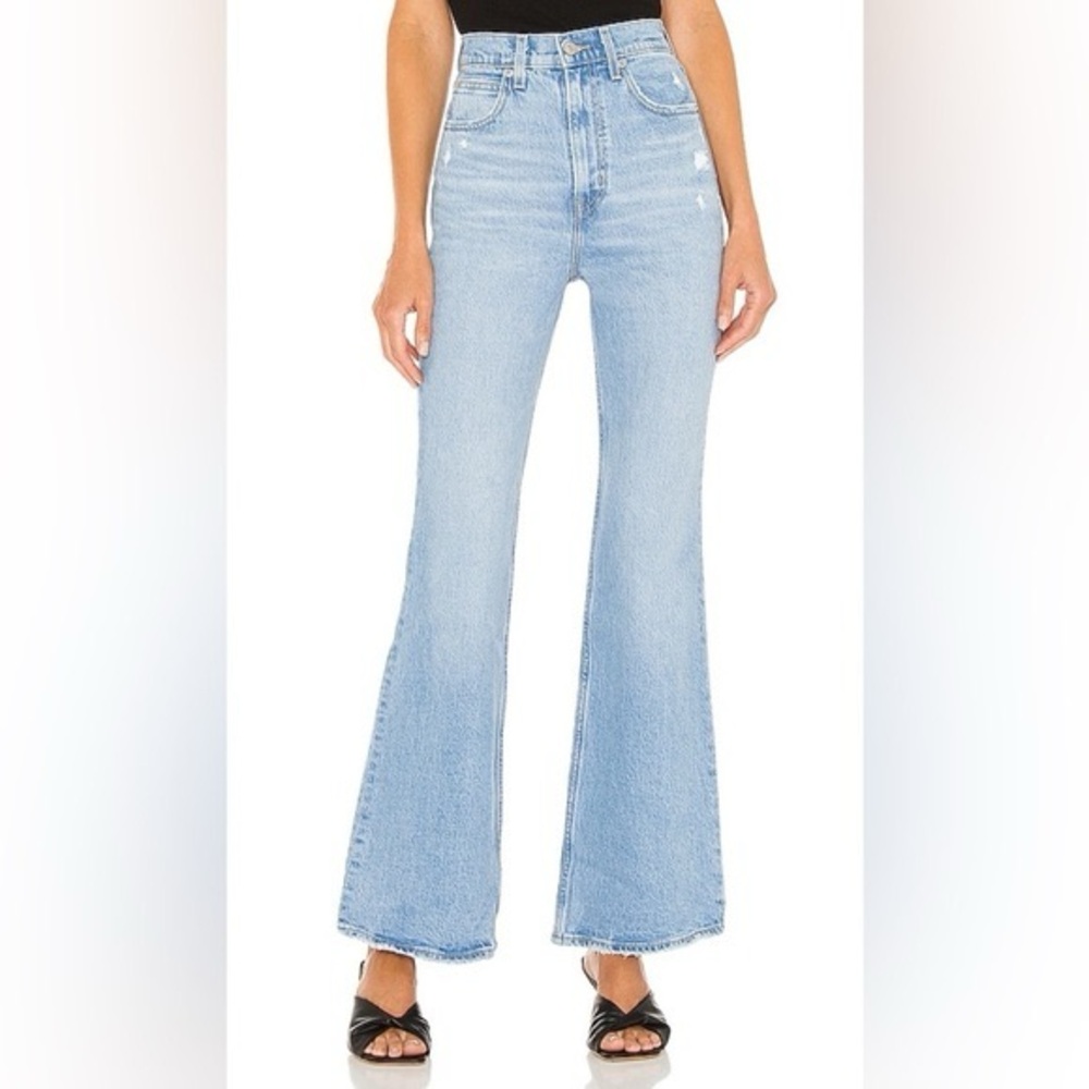 Levi's Premium 70s High Rise Flare Light Wash Blue Womens Jeans New